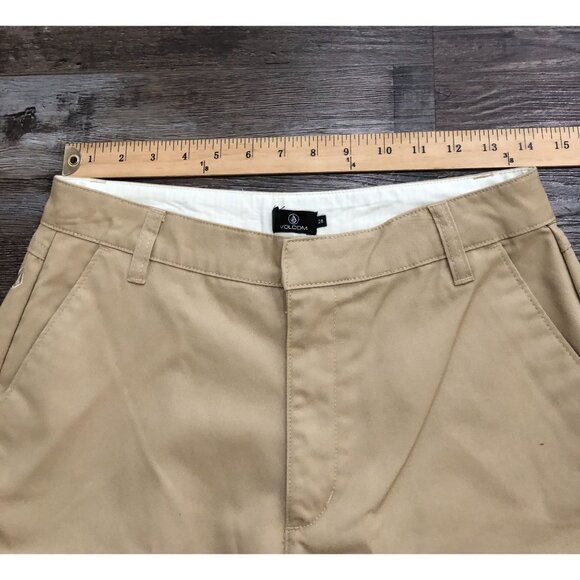 Volcom Womens Chickie Highrise Size 28 Beige Flat Front Pants New with Tags - Picture 7 of 8